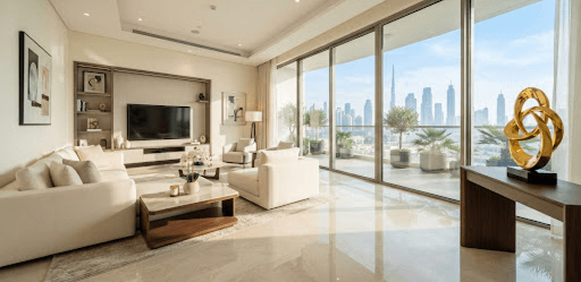 Pristine living room in a Dubai apartment