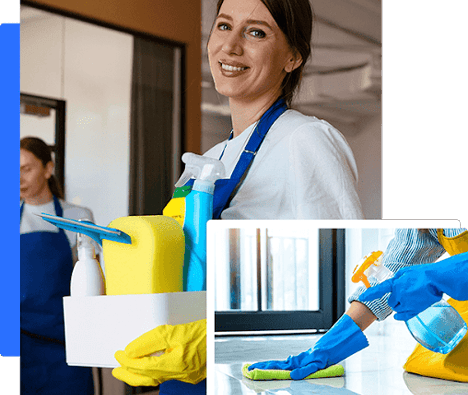 Cleaning professional preparing supplies for a residential job